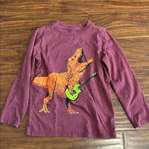 Cat & Jack Maroon Dinosaur Graphic Long Sleeve Tee